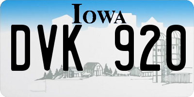 IA license plate DVK920