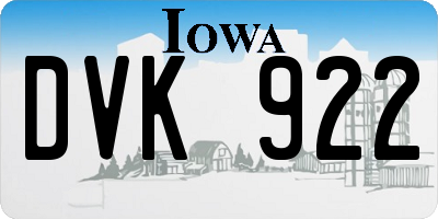 IA license plate DVK922