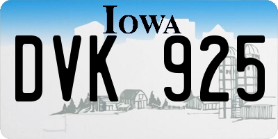 IA license plate DVK925
