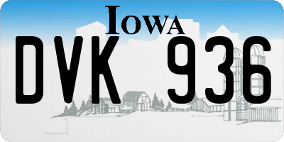 IA license plate DVK936