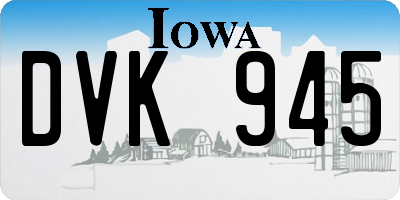 IA license plate DVK945