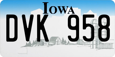 IA license plate DVK958