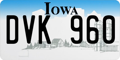 IA license plate DVK960