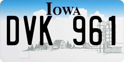 IA license plate DVK961