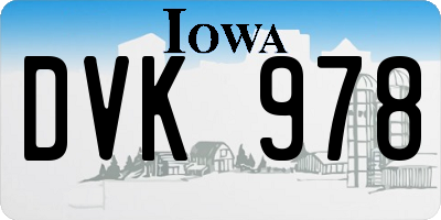 IA license plate DVK978