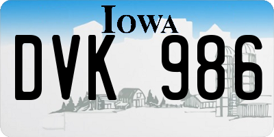 IA license plate DVK986