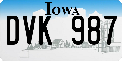 IA license plate DVK987