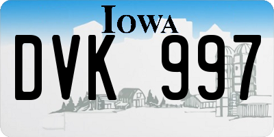 IA license plate DVK997
