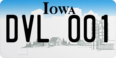 IA license plate DVL001