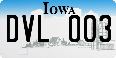 IA license plate DVL003