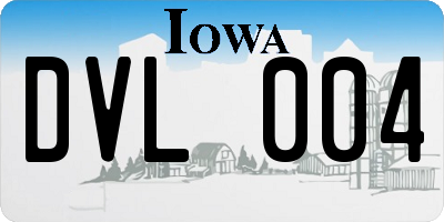 IA license plate DVL004
