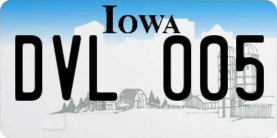 IA license plate DVL005