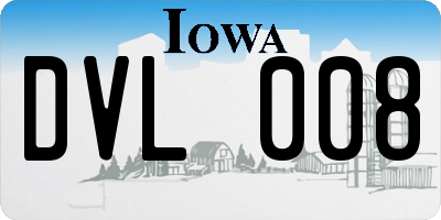 IA license plate DVL008