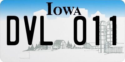 IA license plate DVL011