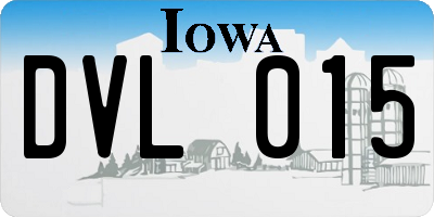 IA license plate DVL015