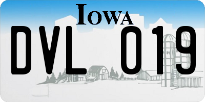 IA license plate DVL019