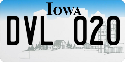 IA license plate DVL020