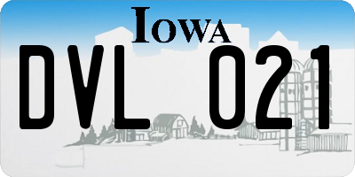 IA license plate DVL021