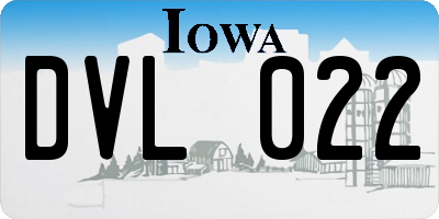 IA license plate DVL022