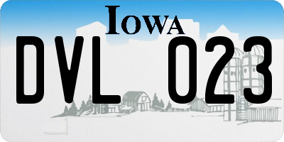 IA license plate DVL023