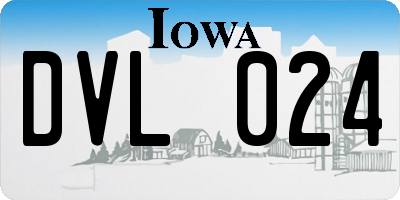 IA license plate DVL024