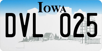 IA license plate DVL025