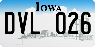 IA license plate DVL026