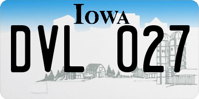 IA license plate DVL027
