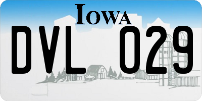 IA license plate DVL029