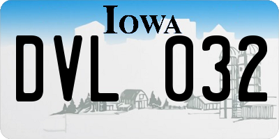 IA license plate DVL032