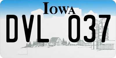 IA license plate DVL037