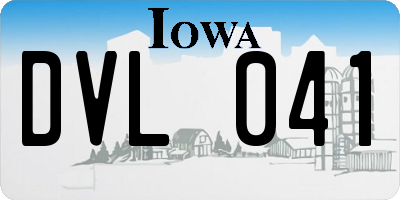 IA license plate DVL041