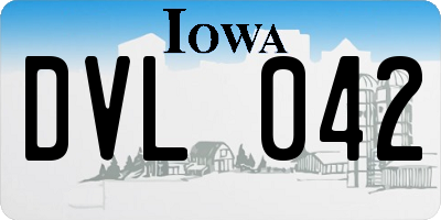 IA license plate DVL042