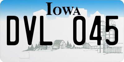 IA license plate DVL045
