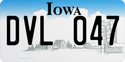 IA license plate DVL047