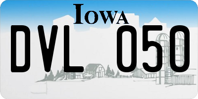 IA license plate DVL050