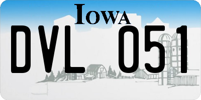 IA license plate DVL051