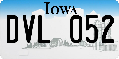 IA license plate DVL052