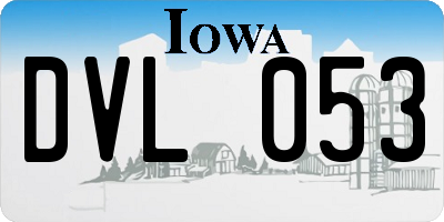 IA license plate DVL053