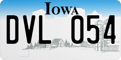 IA license plate DVL054