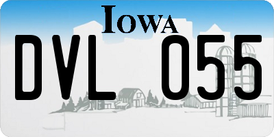 IA license plate DVL055