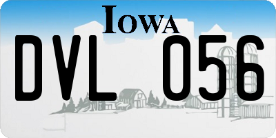IA license plate DVL056