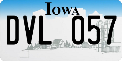 IA license plate DVL057