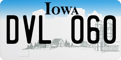 IA license plate DVL060