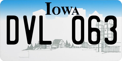 IA license plate DVL063