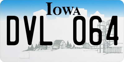 IA license plate DVL064