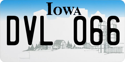 IA license plate DVL066