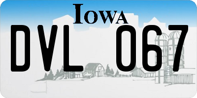IA license plate DVL067