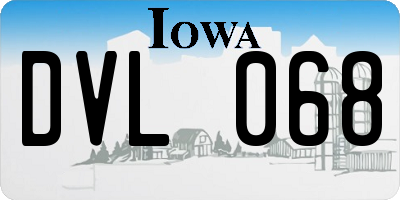 IA license plate DVL068