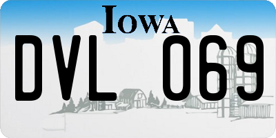 IA license plate DVL069